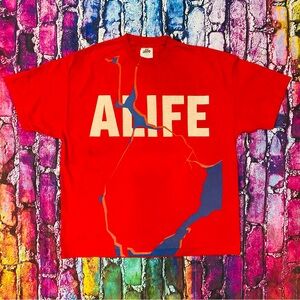 ALIFE red cracked glass T-shirt size XXL